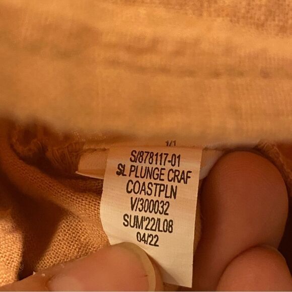 Old Navy Flutter Sleeve Crochet Lace low Tie-Back blouse Top peachy pink M - Picture 9 of 11